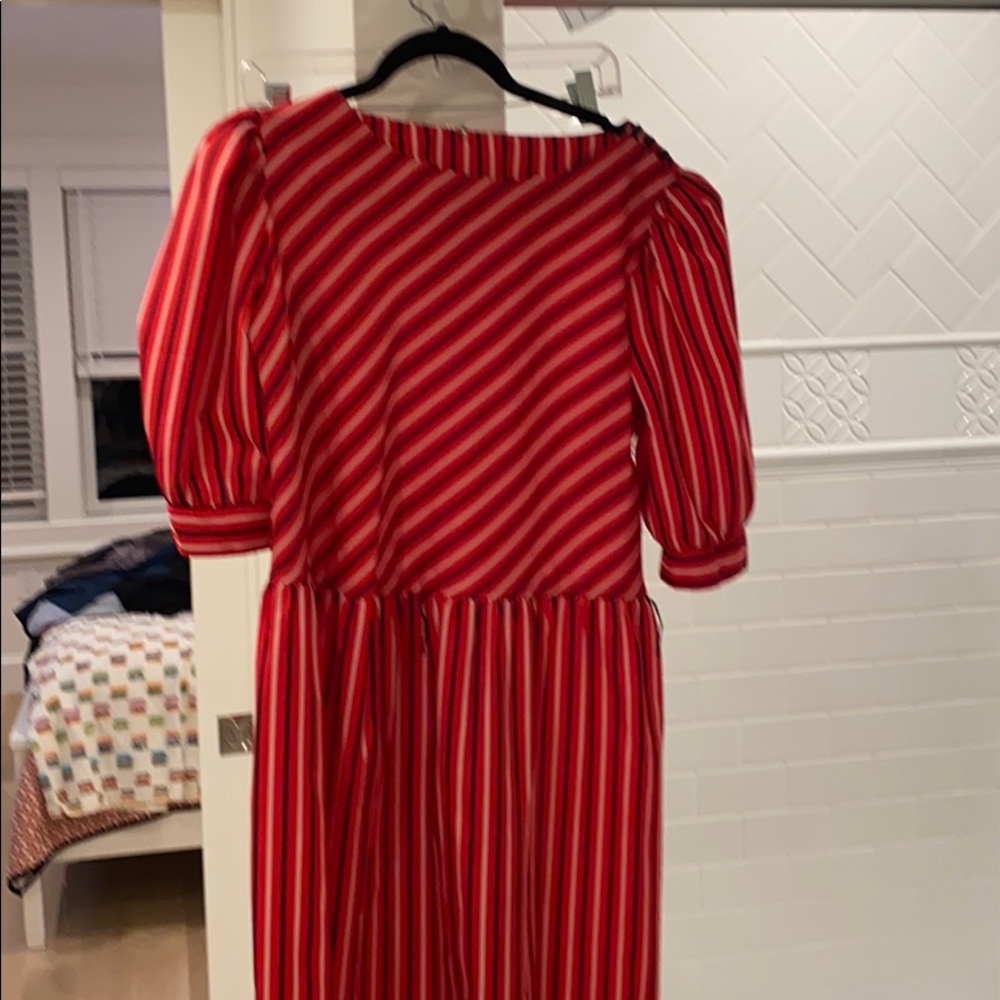 Vintage red white and black dress